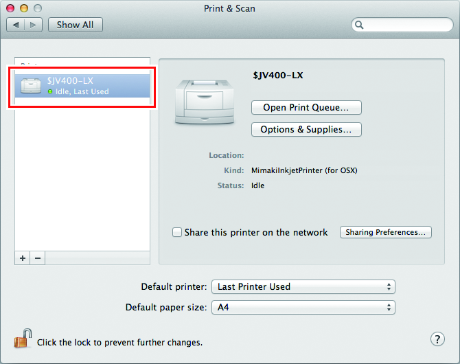 RasterLink6Plus [Net] | Printer Settings